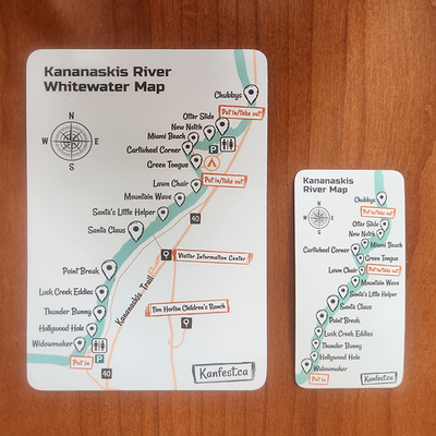 Pack d'autocollants de la carte de la rivière Kananaskis