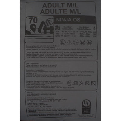 NRS Ninja OS PFD sizing