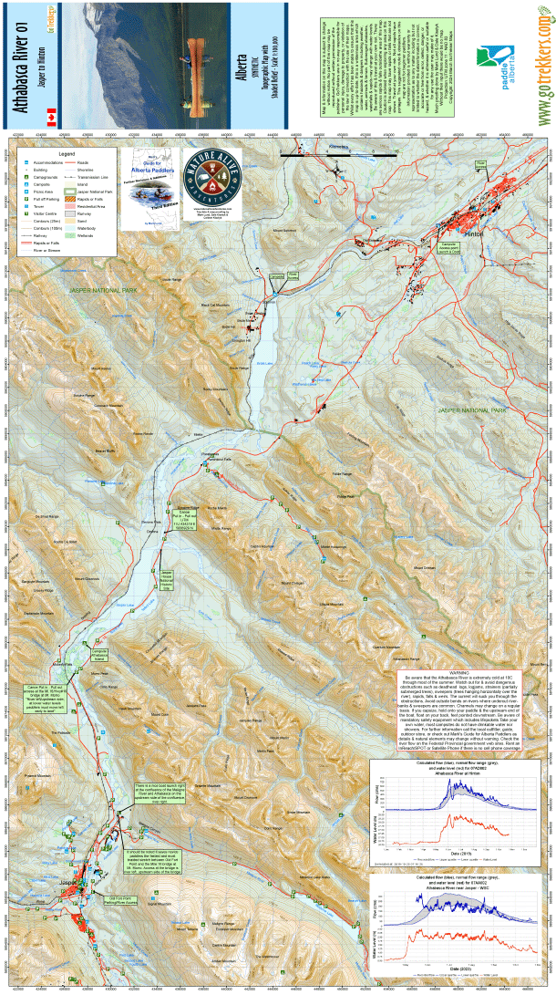 Go Trekkers Athabasca River Waterproof Map