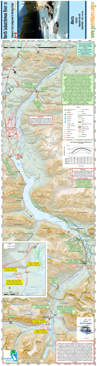 Go Trekkers North Saskatchewan River Waterproof Map