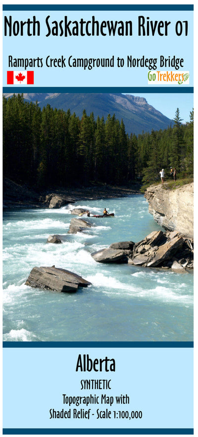 Go Trekkers North Saskatchewan River Waterproof Map