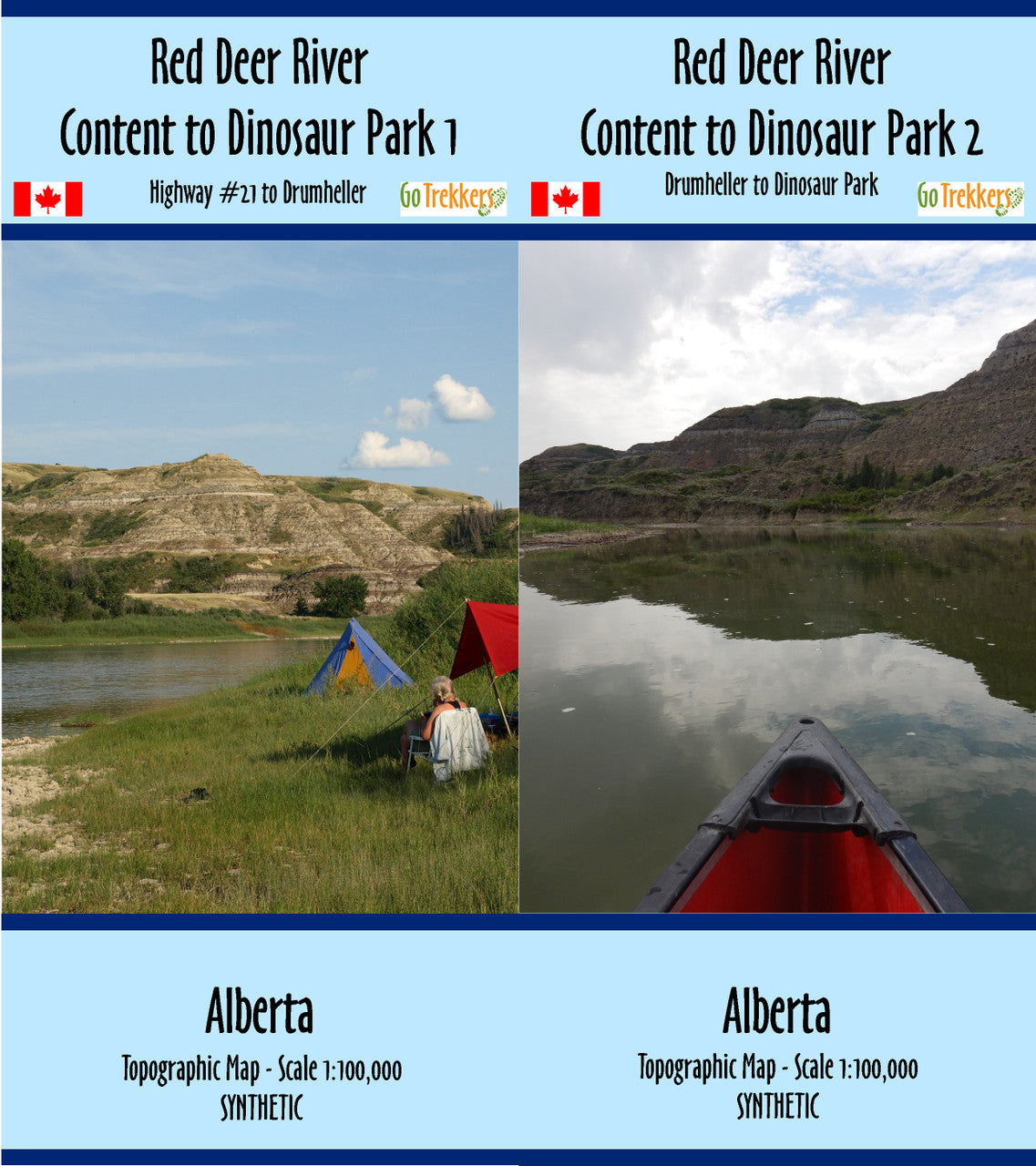 Go Trekkers Red Deer River Waterproof Map Sets