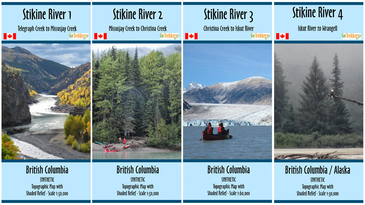 Go Trekkers Stikine River Waterproof Map Set 1-5