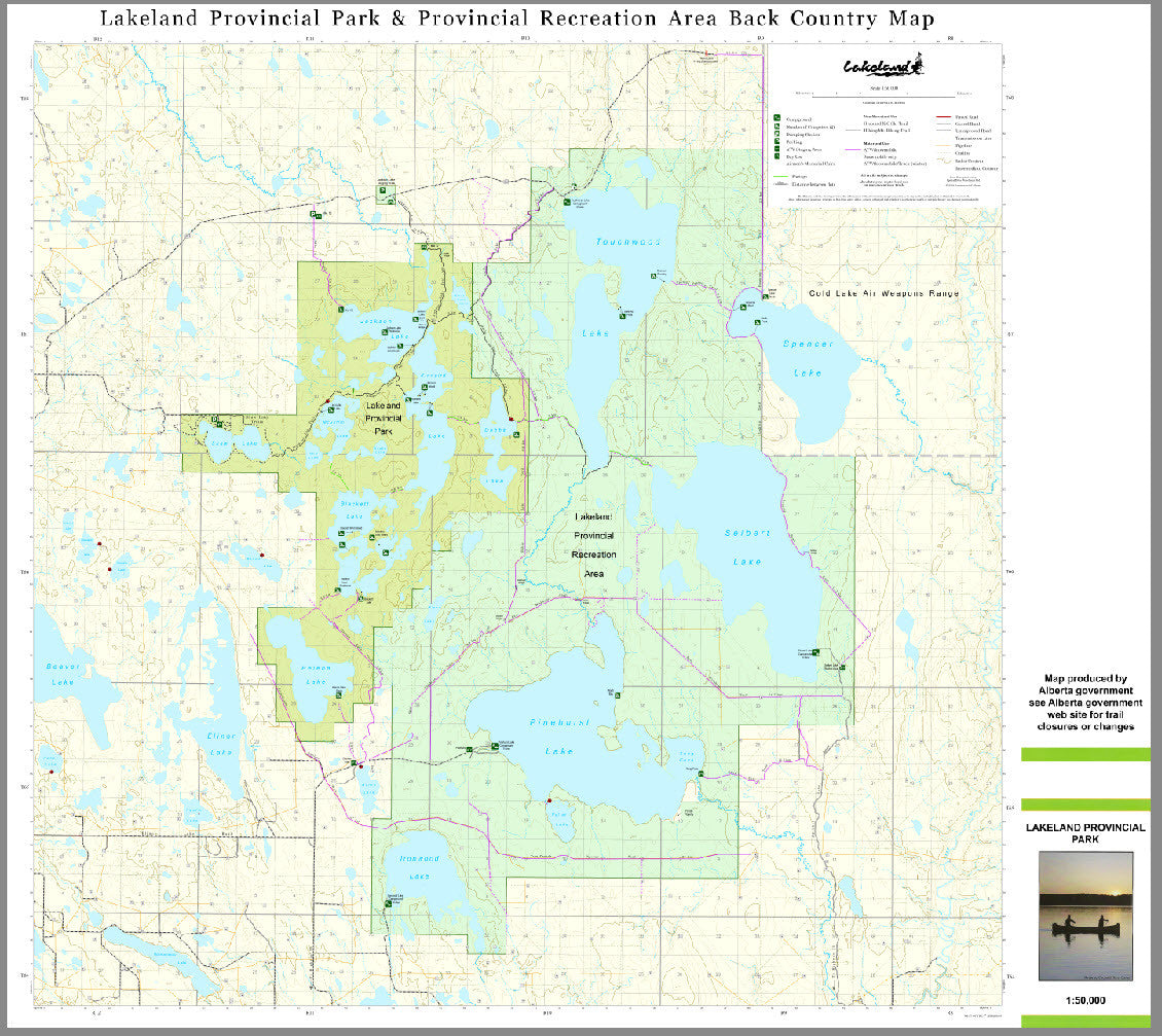 Go Trekkers Lakeland Provincial Park Map Alberta