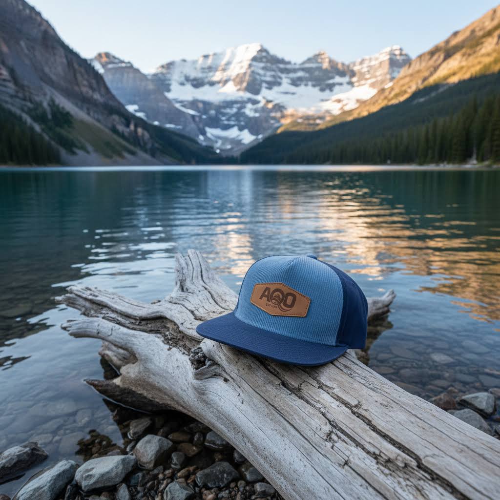 AQO Leather Patch Snapback Hat